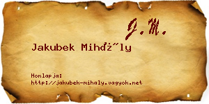 Jakubek Mihály névjegykártya