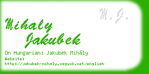 mihaly jakubek business card